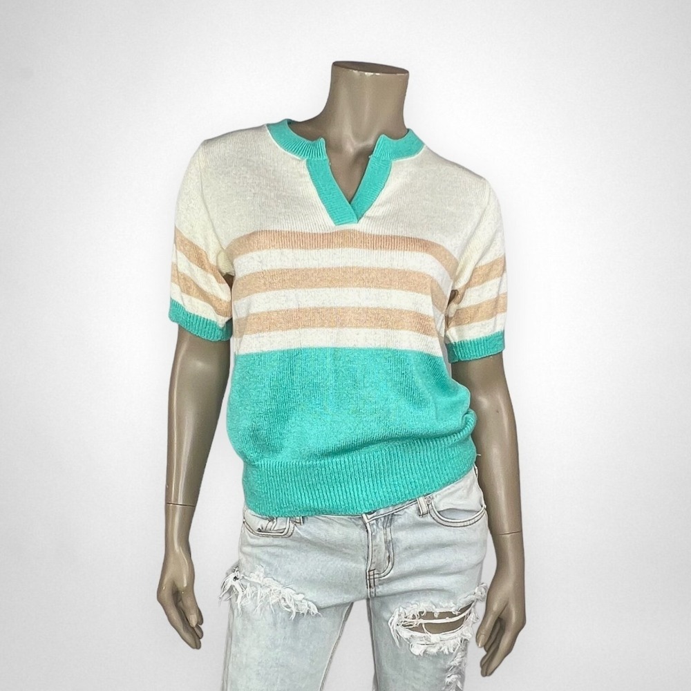 Vintage VIVANTI PETITES 6‎ Knit Short Sleeve Top Casual